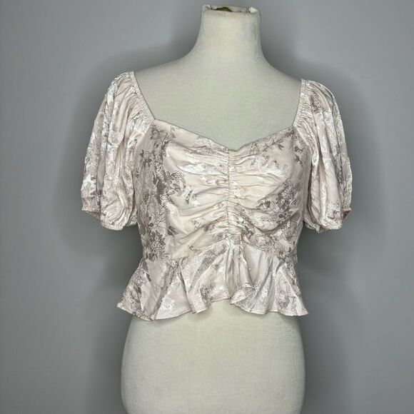 moodie Tops - Moodie- Light Pink/Cream Blouse